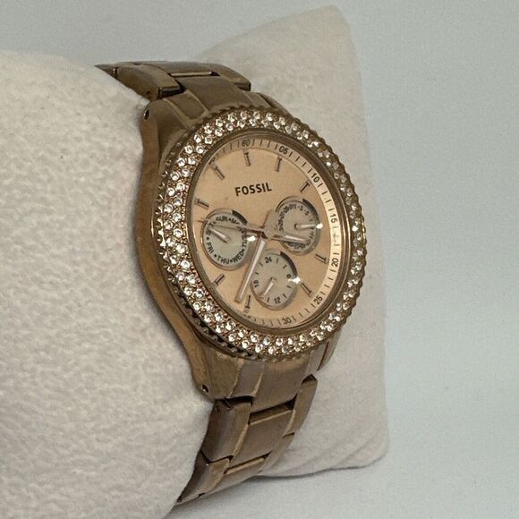 Fossil Stella ES3003 Womens Stainless Steel Analog Rose Dial Quartz Watch HME265 - Picture 4 of 11